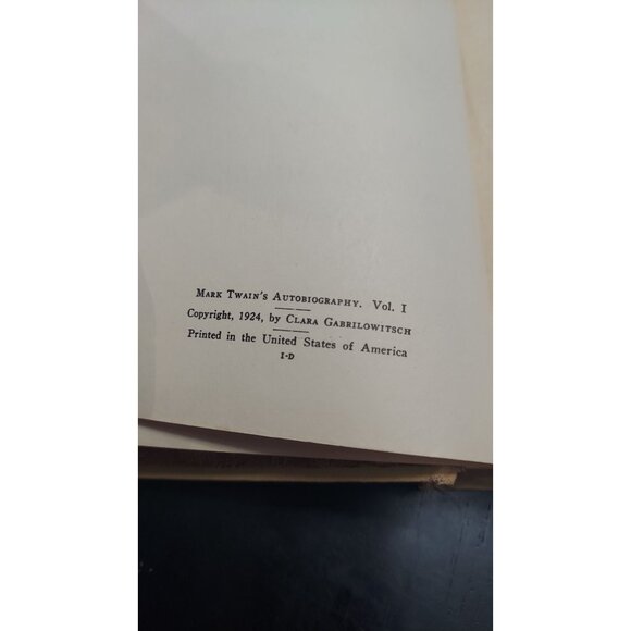 Mark Twain's Autobiography Vol. 1 Hardcover Book American Artists Edition 1929 - Picture 7 of 8
